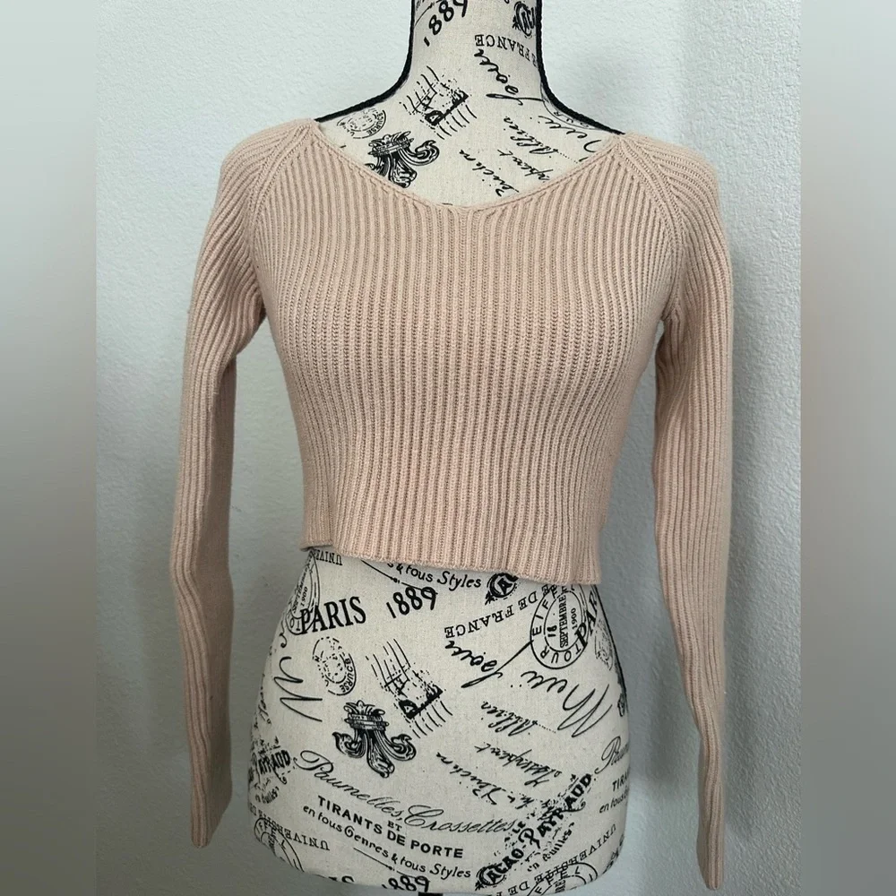 Forever 21 Ribbed Knit Sweater in Cream